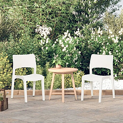 Maison Chic Lot de 2 Chaises de jardin,Fauteuil d'extérieur Blanc Polypropylène -MN49987