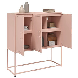 Avis vidaXL Buffet haut rose 100,5x39x107 cm acier