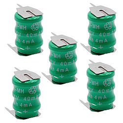 vhbw 5x NiMH pile bouton de remplacement pour type V40H 3 épingles 40mAh 3,6V convient pour les batteries de modélisme etc.