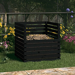 vidaXL Composteur Noir 80x80x78 cm Bois massif de pin