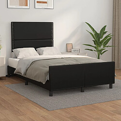 Maison Chic Cadre/structure de lit avec tête de lit pour adulte - Lit Moderne Chambre Noir 120x200 cm Similicuir -MN48615