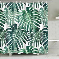 Universal Rideaux de douche de plantes tropicales vertes Rideaux de douche imperméables en polyester pour la salle de bains Rideaux imprimés pour la douche de la salle de bains (180 * 180 cm)