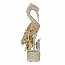 BigBuy Home Figurine Décorative Blanc Naturel Héron 20 x 10 x 62 cm