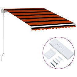 vidaXL Auvent rétractable automatique 350x250 cm Orange et blanc