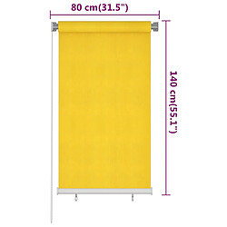 vidaXL Store roulant d'extérieur 80x140 cm Jaune PEHD pas cher