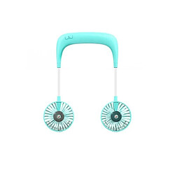 Avis (Noir) Mini Ventilateur Suspendu au Cou Portable USB Rechargeable Sport Camping Refroidisseur d'Air Paresseux Double Tête