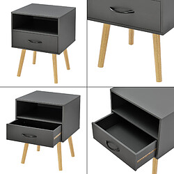 Acheter Helloshop26 Table de chevet de nuit commode à tiroir meuble bas avec espace de stockage 57 cm gris foncé 03 0006230