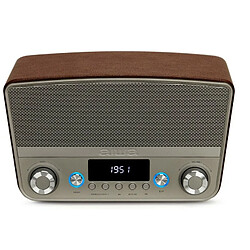 Radio Aiwa BSTU750BR 50W Haut-parleur Argenté Marron Vintage