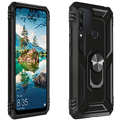 Avizar Coque Huawei Y6p Antichoc bi-matière Bague Support Vidéo noir