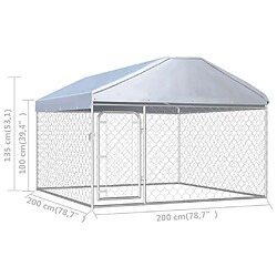 Helloshop26 Chenil extérieur cage enclos parc animaux chien extérieur avec toit pour chiens 200 x 200 x 135 cm 02_0000452