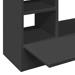 Helloshop26 Bureau table poste de travail meuble d'ordinateur informatique étude mural 105 x 48 x 75 cm bois d'ingénierie noir 02_0023880 pas cher