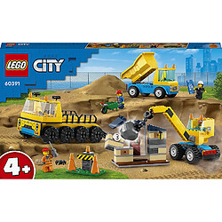 LEGO 60391 Les camions de chantier et la grue à boule de démolition