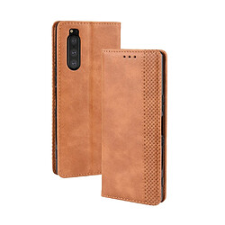 Wewoo Housse Coque Étui en cuir à boucle magnétique avec rétro pour Crazy Horse Texture horizontale Sony Xperia 2avec support et emplacements cartes et cadre photo Marron