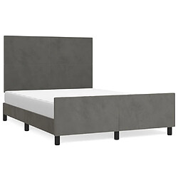 Maison Chic Lit adulte - Cadre Structure de lit avec tête de lit Contemporain Gris foncé 140x190 cm Velours -MN78262