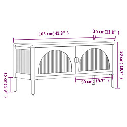 vidaXL Meuble TV noir 105x35x50 cm verre et acier pas cher