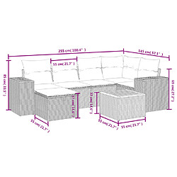 Avis Maison Chic Ensemble Tables et chaises d'extérieur 7pcs avec coussins,Salon de jardin noir résine tressée -GKD221884