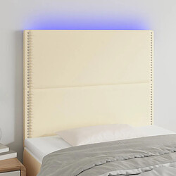 vidaXL Tête de lit à LED Crème 80x5x118/128 cm Similicuir