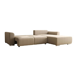 Vente-Unique Canapé d'angle convertible et réversible en tissu beige MELTANA pas cher