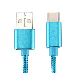 Avis Wewoo Câble bleu pour Samsung Galaxy S8 et S8 + / LG G6 / Huawei P10 P10 Plus / Oneplus 5 / Xiaomi Mi6 Max 2 / autres Smartphones Tricot Texture USB vers USB-C / Type-C de chargement de synchronisation de données, longueur de câble: 50cm,