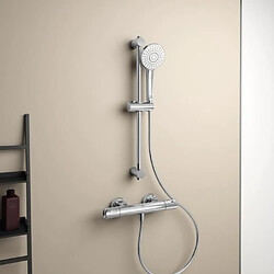 Avis Ideal Ensemble de douche thermostatique - CERATHERM T50 - barre 90 cm et douchette ronde Ø11 cm 3J - Chrome