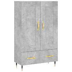 vidaXL Buffet haut gris béton 69,5x31x115 cm bois d'ingénierie