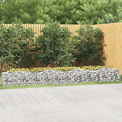 Maison Chic Jardinière,Lit surélevé - Bac à fleurs - pot de fleur à gabions arqué 400x50x50 cm Fer galvanisé -GKD60776