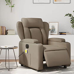 vidaXL Fauteuil de massage inclinable électrique cappuccino similicuir