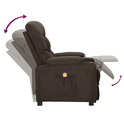 Acheter vidaXL Fauteuil de massage Marron foncé Tissu