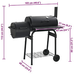 vidaXL Barbecue fumoir classique au charbon pas cher