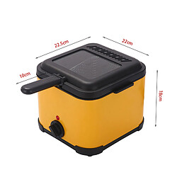 Acheter Friteuse électrique jaune, machine à frire domestique et commerciale, petite friteuse électrique argentée à économie de carburant, 2,5 l