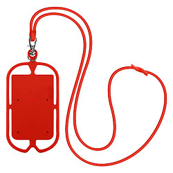 Avizar Coque Cordon Universelle pour Smartphone avec Porte-carte série NeckPouch Rouge