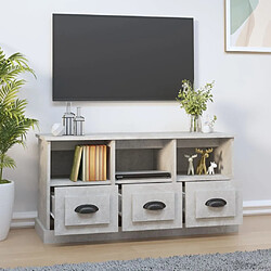 Avis Maison Chic Meuble TV scandinave - Banc TV pour salon gris béton 100x35x50 cm bois d'ingénierie -MN50366