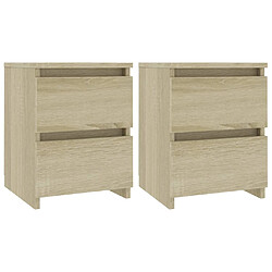 vidaXL Tables de chevet 2 pcs Chêne sonoma 30x30x40 cm Bois ingénierie