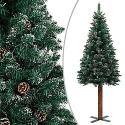 vidaXL Sapin de Noël mince pré-éclairé et boules vert 180 cm