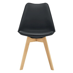 Avis Lot de 6 Chaises de Salle à Manger Scandinave Siège Cuisine Plastique Similicuir Hêtre 81 x 49 x 57 cm Noir [en.casa]