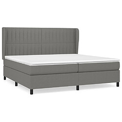 Maison Chic Lit Adulte - Lit simple Lit à sommier tapissier avec matelas moelleux - Meuble de Chambre - Gris foncé 200x200cm Tissu -MN28572