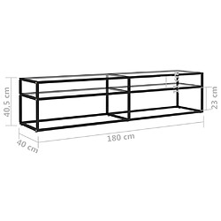 vidaXL Meuble TV Transparent 180x40x40,5 cm Verre trempé pas cher