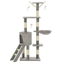 Avis Arbre à chat avec griffoirs,niche pour chat en sisal 138 cm Gris -MN10817