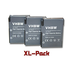 Set de 3 batteries vhbw 460mAh (3.6V) pour Kodak Easyshare V530, V603 remplace Klic-7002.