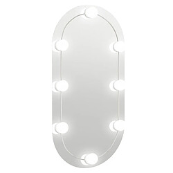 vidaXL Miroir avec éclairage LED 80x40 cm Verre Ovale