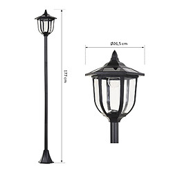 Avis Outsunny Luminaire extérieur solaire lampadaire lanterne classique LED 60 Lm max. dim. 26L x 26l x 177H cm noir