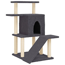 Arbre à chat avec griffoirs,niche pour chat en sisal gris foncé 97 cm -MN58906