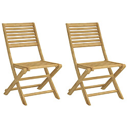 vidaXL Chaises pliables de jardin lot de 2 bois massif d'acacia