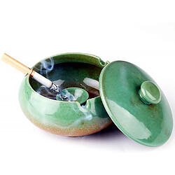 Universal Ceramic Ashtray With Lids Windproof Cigarette Ashtray With Cover Ash Holder Desktop Smoking Ash Tray(green)