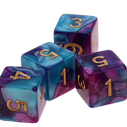 Acheter 10x jeu de dés à 16 faces 16mm pour jeux de société / enseignement des mathématiques violet et bleu