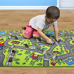 Universal Tapis éducatif pour enfants Transports Routes urbaines LED Tapis jouant pour bébés Tapis rampant Tapis pour enfants Tapis de développement antidérapant pour bébés(Vert)