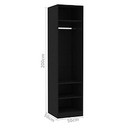 vidaXL Garde-robe Noir 50x50x200 cm Bois d'ingénierie pas cher