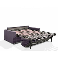 Avis Inside 75 Canapé convertible EXPRESS PREMIUM 120 cm sommier lattes RENATONISI matelas BULTEX cuir vachette violet