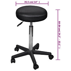 Acheter vidaXL Tabourets de bureau lot de 2 Noir 35,5x84 cm Similicuir