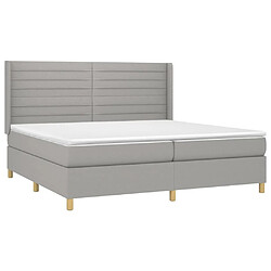 Avis Maison Chic Lit Adulte - Lit simple Lit à sommier tapissier avec matelas moelleux - Meuble de Chambre - Gris clair 200x200cm Tissu -MN51669